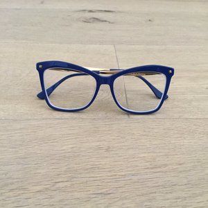 NEVER WORN - Blue & Gold Butterfly Glasses Frames